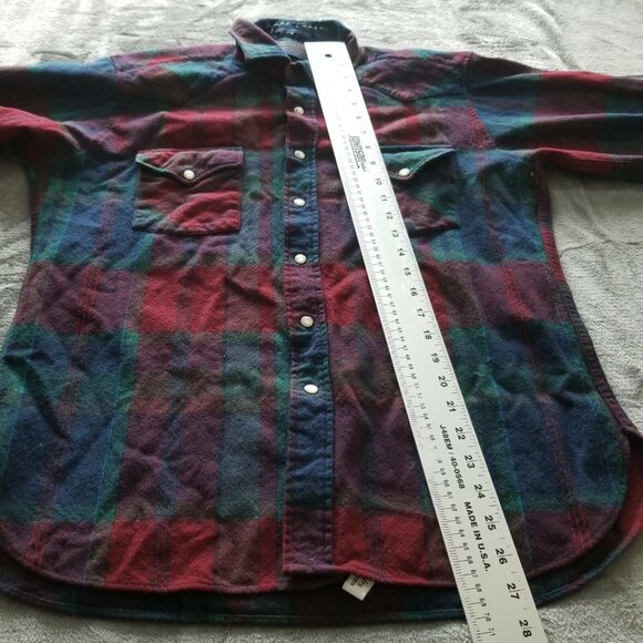 Pendleton High Grade Western Wear Womens Top Shirt Snap Button Plaid Wool - Picture 4 of 5